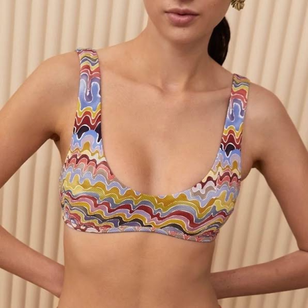 NWT Fella Swim Wave Print Bikini Top M